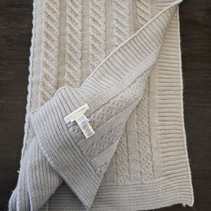 Pottery Barn Baby Gray Cable Knit Blanket